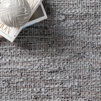 NuLOOM Sabby Hand Woven Leather Flatweave Area Rug 5 NuLOOM Sabby Hand Woven Leather Flatweave Area Rug - Image 5