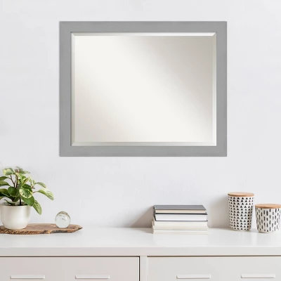 32" X 26" Brushed Nickel Framed Wall Mirror Silver - Amanti Art 4 32" X 26" Brushed Nickel Framed Wall Mirror Silver - Amanti Art - Image 4