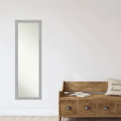 17" X 51" Vista Brushed Framed On The Door Mirror Nickel - Amanti Art -Home Decoration Sale GUEST 26c039fb 64ed 41c0 b5ed 4f67e0f381c2