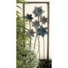 Metal Floral Wall Decor With Black Frame Set Of 2 Gray - Olivia & May