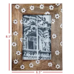 White Flower Pattern 4x6 Inch Wood Decorative Picture Frame - Foreside Home & Garden -Home Decoration Sale GUEST 28cda2f3 d230 42ce b732 8901e8447f74