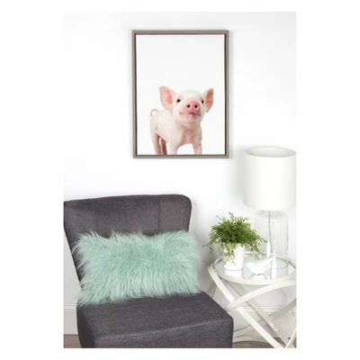 18" X 24" Sylvie Young Pig Framed Canvas Wall Art By Amy Peterson Gray - Kate And Laurel 4 18" X 24" Sylvie Young Pig Framed Canvas Wall Art By Amy Peterson Gray - Kate And Laurel - Image 4