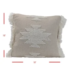 Braided Geometric Pattern Hand Woven 18x18" Decorative Cotton Throw Pillow With Hand Tied Fringe - Foreside Home & Garden 8 Braided Geometric Pattern Hand Woven 18x18" Decorative Cotton Throw Pillow With Hand Tied Fringe - Foreside Home & Garden -Home Decoration Sale GUEST 2b9fd097 4e20 4575 b57e 56d06032bc89
