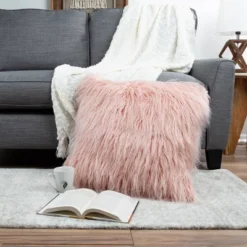 22-Inch Plush Pillow Â– Luxury Square Floor Pillow Insert And Shag Glam Cover SetÂ– For Bedroom Or Living Room By Lavish Home (Pink) -Home Decoration Sale GUEST 2e00d711 7634 4557 be8e a29c5df9fb07