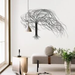 LuxenHome Black Metal Windy Tree Wall Decor -Home Decoration Sale GUEST 2e355bdd aac9 4f73 a021 313dad40d282