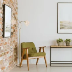 61" Meg Brushed Gold Metal Candlestick Floor Lamp With Rattan Shades - River Of Goods -Home Decoration Sale GUEST 2f029daf 4122 4316 b8cb a2bafc8f60ee