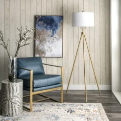 NuLOOM Wales 66" Metal Floor Lamp Lighting - Gold 66" H X 20" W X 20" D -Home Decoration Sale GUEST 2f596f41 b7a5 4270 be7e 4fb161739046