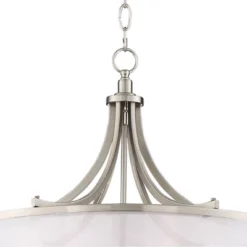 Possini Euro Design Nor Brushed Nickel Pendant Chandelier 23" Wide Modern Double White Organza Shade 6-Light Fixture For Dining Room Kitchen Island -Home Decoration Sale GUEST 2f5c0868 66c9 41ba a1f8 920e9fb342f5