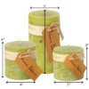 Green Grape Timber Pillar Candles Kit - Set Of 3