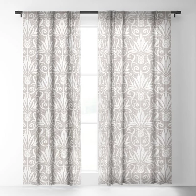 Heather Dutton Delancy Taupe Single Panel Sheer Window Curtain - Deny Designs 1 Heather Dutton Delancy Taupe Single Panel Sheer Window Curtain - Deny Designs