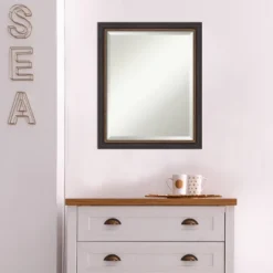 19" X 23" Beveled Ashton Black Wood Wall Mirror - Amanti Art -Home Decoration Sale GUEST 3008a5a1 2280 4b62 b664 71eb6d454a05