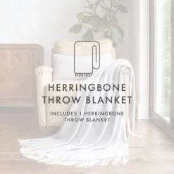 Soft Herringbone Throw Blanket With Fringe 50" X 60" - Becky Cameron -Home Decoration Sale GUEST 304e0edb aa5b 4859 be73 2c84470b50e0