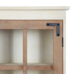 30" X 6.5" X 28" Hutchins Decorative Farmhouse Wood Wall Cabinet White/Brown - Kate & Laurel All Things Decor -Home Decoration Sale GUEST 33a2ecd9 d98d 47a9 8018 4feef59526d3
