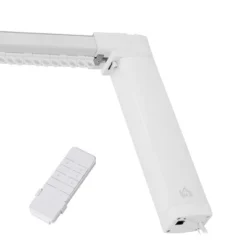 HOMCOM Smart Curtains System With Adjustable Tracks Rod (up To 180 In), Compatible With Alexa, Google Home Voice, WiFi App, Remote Control, White -Home Decoration Sale GUEST 34177c82 20dd 4b5f a374 33c99923f5ee