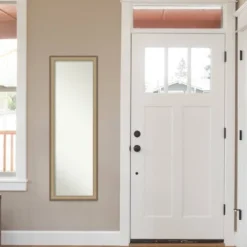 17" X 51" Elegant Brushed Framed On The Door Mirror Bronze - Amanti Art -Home Decoration Sale GUEST 34384916 75e1 42fa 9950 b083efb5171d