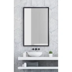 24" X 36" Evans Rectangle Wall Mirror Black - Kate & Laurel All Things Decor -Home Decoration Sale GUEST 34871abe ca40 4c92 8e5a 8256e1fc90b7
