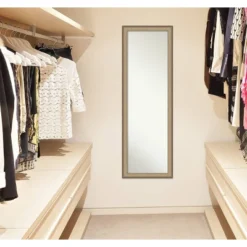 17" X 51" Elegant Brushed Framed On The Door Mirror Bronze - Amanti Art -Home Decoration Sale GUEST 34c0823b 6f3d 4038 9279 c279c159e0d7