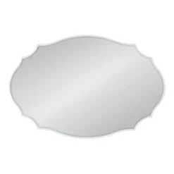 24" X 36" Leanna Scallop Wall Mirror White - Kate & Laurel All Things Decor