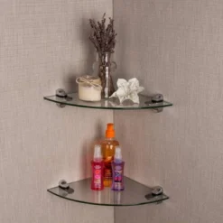 (Set Of 2) 10" X 10" Radial Floating Shelves Clear Glass - Danya B. -Home Decoration Sale GUEST 37e97616 ed57 4814 9bd8 0e0225dc16df