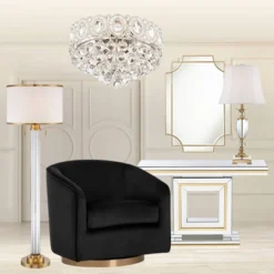 Vienna Full Spectrum Moira Vintage Ceiling Light Flush Mount Fixture 16" Wide Satin Nickel 6-Light Clear Crystal Balls For Bedroom Kitchen Living Room -Home Decoration Sale GUEST 3870a006 d36a 4720 9a3f 28068ade7a0f