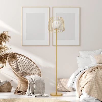 62.75" Lucas Caged Globe Shade Floor Lamp - River Of Goods 3 62.75" Lucas Caged Globe Shade Floor Lamp - River Of Goods - Image 3