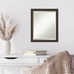 19" X 23" Beveled Ashton Black Wood Wall Mirror - Amanti Art -Home Decoration Sale GUEST 3a7cdafc cf85 4d65 810a eb859214a0d0