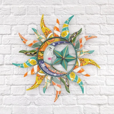 Metal Sun And Moon Indoor Outdoor Iron Wall Decor With Abstract Patterns - Olivia & May 17 Metal Sun And Moon Indoor Outdoor Iron Wall Decor With Abstract Patterns - Olivia & May - Image 17