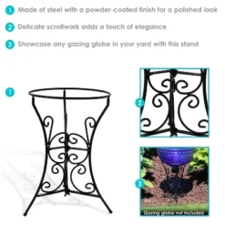 Sunnydaze Decor Sunnydaze Indoor/Outdoor Decorative Steel Scroll Gazing Ball Stand For 10" Or 12" Outdoor Garden Gazing Globes - 11" H - Black -Home Decoration Sale GUEST 3cf4713d 104e 41cc 97a7 c66824304e1c