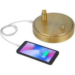 Possini Euro Design Possini Euro Vaile Desk Lamp With Dual USB Ports Warm Gold With Glass Shade -Home Decoration Sale GUEST 3f24820b a9a9 4ea9 b204 a581d0345f94