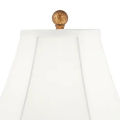 Regency Hill Kona Tropical Table Lamps 26" High Set Of 2 Bronzed Brass Glass With USB Charging Port White Fabric Bell For Bedroom Living Room Desk -Home Decoration Sale GUEST 3f5a8229 8fed 4279 86ca bb8339e1216f