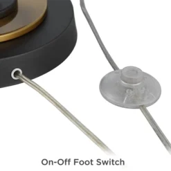 Possini Euro Design Mid Century Modern Torchiere Lamp 4-Light 68" Tall Antique Brass Off White Linen Cone Shade Living Room Office Uplight -Home Decoration Sale GUEST 3f62cbac 29d2 4569 b090 994d9751c724