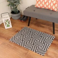 2'x3' ColorStar Greek Grid Door Mat Charcoal - Bungalow Flooring 7 2'x3' ColorStar Greek Grid Door Mat Charcoal - Bungalow Flooring -Home Decoration Sale GUEST 40462ceb 0069 4097 b094 ea1ab2e27e8a
