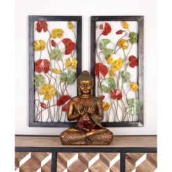 Metal Floral Wall Decor With Black Frame Set Of 2 - Olivia & May