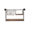 Transpac Metal Black Everyday Shelf With Basket And Hooks