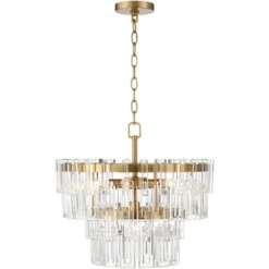 Vienna Full Spectrum Luxum Burnished Brass Chandelier 18 3/4" Wide Modern Tiered Crystal 6-Light Fixture For Dining Room House Foyer Kitchen Island -Home Decoration Sale GUEST 423cdc24 c59f 4c6a bf2b e4eec3277a05