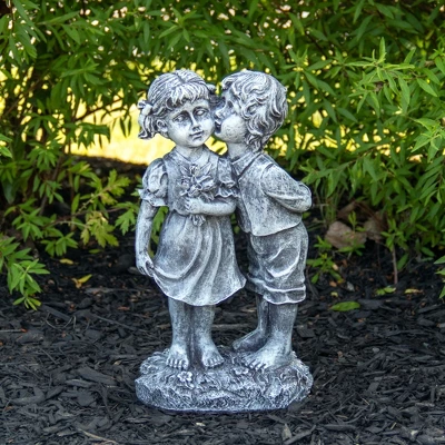 Northlight 12.5" Peck On The Cheek Outdoor Garden Statue 1 Northlight 12.5" Peck On The Cheek Outdoor Garden Statue
