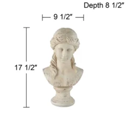 Kensington Hill Classic Greek 17 1/2" High Antique White Bust Sculpture -Home Decoration Sale GUEST 42c1d93a 129a 4e4a 9b49 4204530d268d