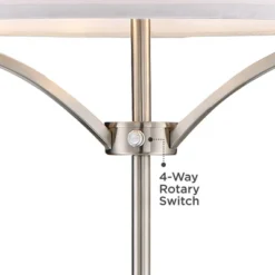 360 Lighting Modern Floor Lamp 62" Tall Black And Brushed Steel Column White Linen Drum Shade For Living Room Reading Bedroom Office -Home Decoration Sale GUEST 43b03674 5887 40b7 8b04 03b7899414ed