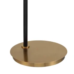 Possini Euro Design Sausalito Mid Century Modern Downbridge Floor Lamp 67" Tall Warm Gold Black Metal Linen Cylinder Shade For Living Room Reading -Home Decoration Sale GUEST 4436b0bc bc72 4a0e 9d5f cb43d840c5dc