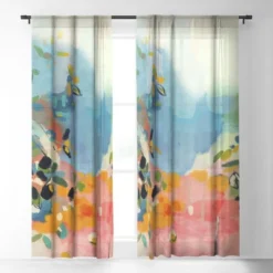 Lunetricotee Garden With Sea View And Olive Tree Single Panel Sheer Window Curtain - Deny Designs