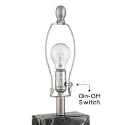 360 Lighting Connie Modern Table Lamps Set Of 2 25" High Black Faux Marble With USB Charging Ports White Rectangular Shade For Living Room House Desk -Home Decoration Sale GUEST 446d40d1 b7c2 4d94 9f6b 113138e2a1bc