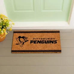 Evergreen Pittsburgh Penguins Logo Turf Mat, Brown- 28 X 16 Inches Indoor Outdoor Doormat -Home Decoration Sale GUEST 456a7981 d0f9 4a73 b69e 1dbf5a4d318f