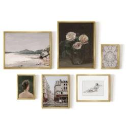 Americanflat 6 Piece Vintage Gallery Wall Art Set - Three Pink Roses, Brazillian Beachscape Street Corner Reclining Woman By Maple + Oak 10 Americanflat 6 Piece Vintage Gallery Wall Art Set - Three Pink Roses, Brazillian Beachscape Street Corner Reclining Woman By Maple + Oak -Home Decoration Sale GUEST 469cd5c5 85c4 4bb8 afde a1940d2db7d3