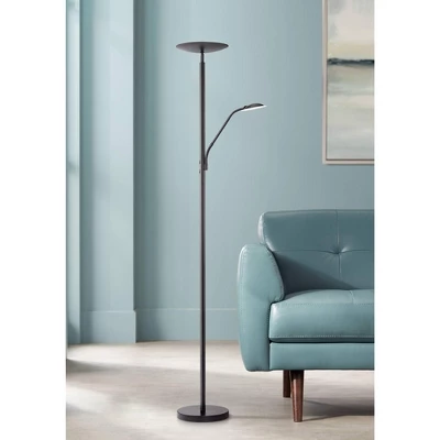 360 Lighting Modern Floor Lamp With Reading Light LED 71.5" Tall Decker Black Metal Acrylic Diffuser For Living Room Reading Office 1 360 Lighting Modern Floor Lamp With Reading Light LED 71.5" Tall Decker Black Metal Acrylic Diffuser For Living Room Reading Office