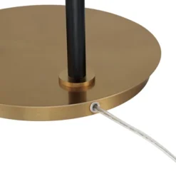 Possini Euro Design Sausalito Mid Century Modern Downbridge Floor Lamp 67" Tall Warm Gold Black Metal Linen Cylinder Shade For Living Room Reading -Home Decoration Sale GUEST 480714de f02d 48f5 9259 71bc5bb1150e