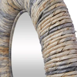 Coastal Teak Wood Wall Mirror With Coiled Frame Gray - Olivia & May -Home Decoration Sale GUEST 4853bd77 3b0b 4271 8f3f e005c4dde206