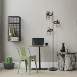 67.25" Echo Black Painted Metal Mesh Three Drum Shade Candlestick Floor Lamp - River Of Goods -Home Decoration Sale GUEST 497ffdd1 1352 449e abe0 cfbd6c601cd7