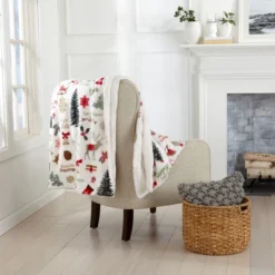 Great Bay Home Velvet Plush Fleece Reversible Warm And Cozy Holiday Throw -Home Decoration Sale GUEST 4a078121 eea7 47a3 932c 43dac2f768c4