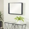 36" X 36" Contemporary Wood Rectangle Wall Mirror Black - Olivia & May