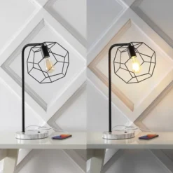 23.5" Penta Industrial Farmhouse Head-Adjustable Iron LED Task Lamp With USB Charging Port Black (Includes LED Light Bulb) - JONATHAN Y -Home Decoration Sale GUEST 4a5f10de da35 4583 bb8b a87e5ad97a41